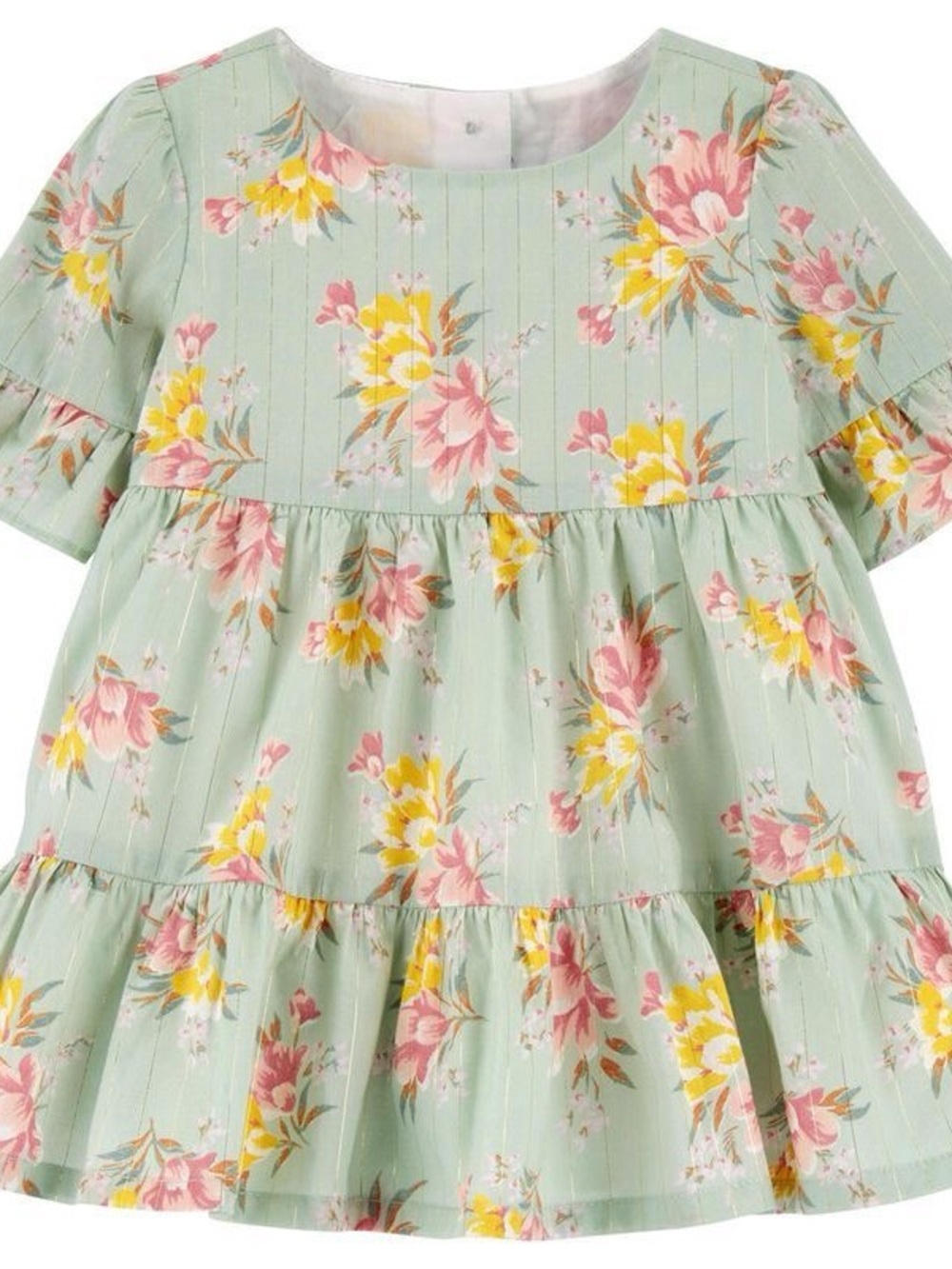 Oshkosh Mint and Floral Toddler Girl Dress Size 3T